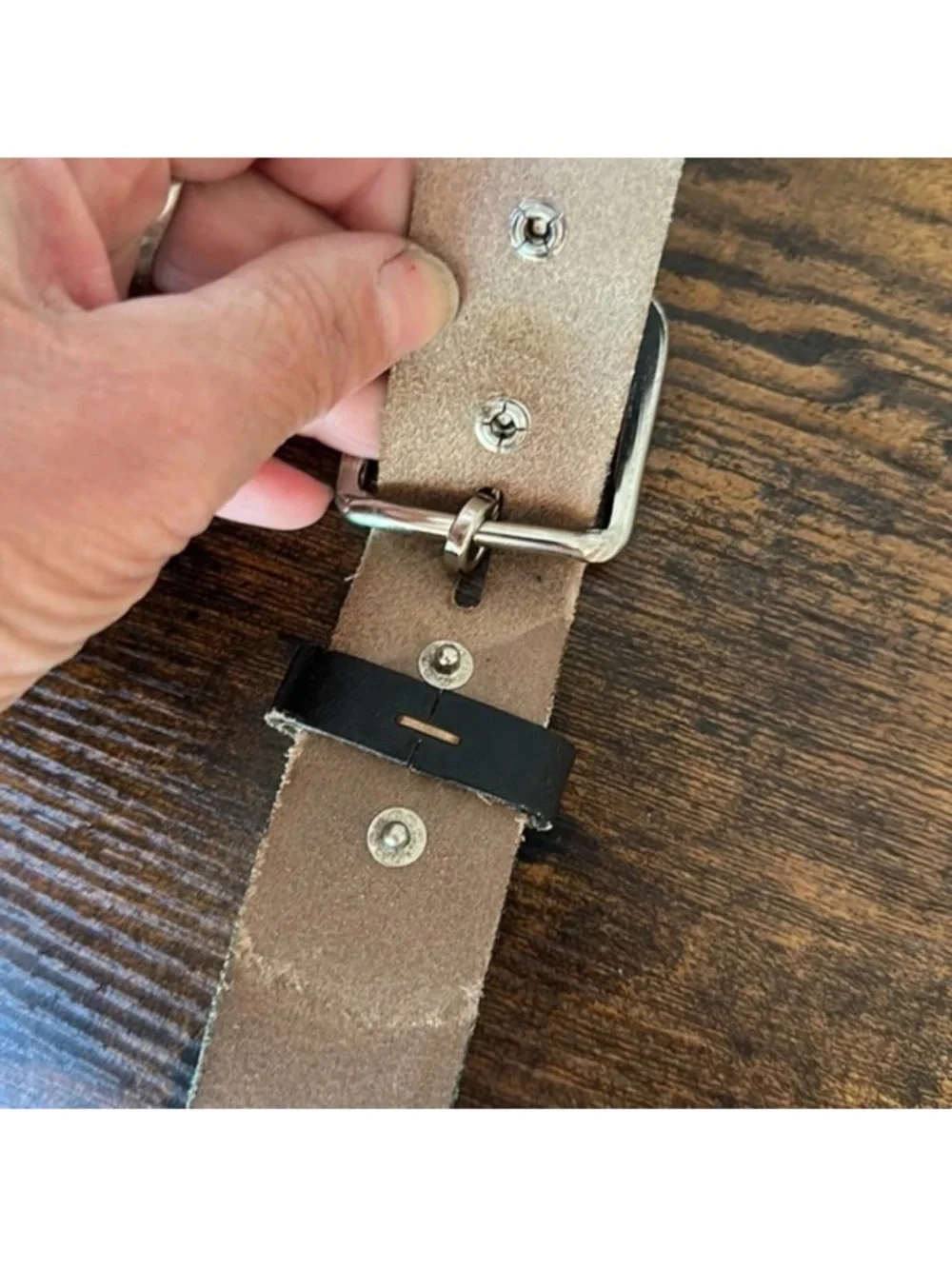 TOP GRAIN LEATHER OIL TANNED BLACK BELT SIZE 44 MADE IN USA
